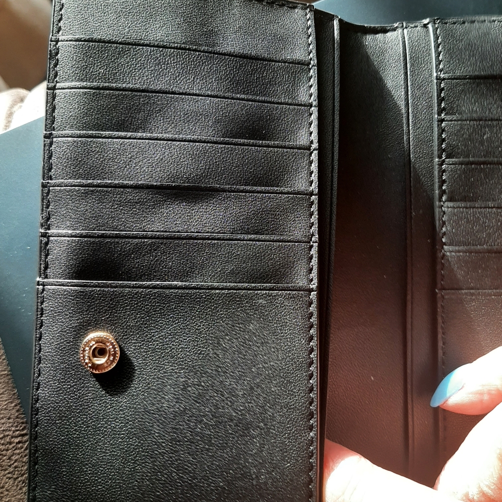 COACH - Women's Slim Bifold Canvas Signature Snap Wallet (Brown and Black) - Picture 5 of 8